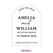 Printed White Acrylic Arch Wedding Save the Date