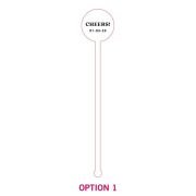 Printed White Acrylic Wedding Drink Stirrers