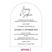 Engraved 5×7 Frosted Acrylic Arch Wedding Invitations