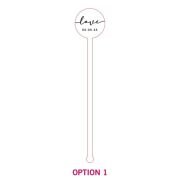 Engraved Clear Acrylic Wedding Drink Stirrers