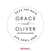 Printed Bamboo Round Wedding Save the Date