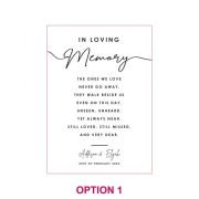 In Loving Memory A3 Printed Acrylic Wedding Sign