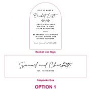 Engraved Bucket List Sign with Wooden Keepsake Box