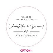 Printed 60cm Round Wedding Welcome Sign