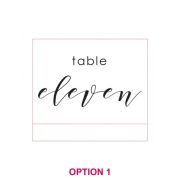 Engraved Clear Acrylic Table Number with Wooden Base