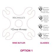 Engraved Wooden Group Therapy Butler Set With Complimentary Wine Glasses