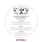 Engraved Round Acrylic Wedding Menus