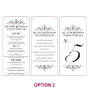 Engraved Wooden Wedding Menu Table Number Centrepiece