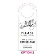Engraved Wooden Honeymoon Door Hanger Sign