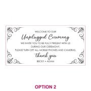Engraved Acrylic ‘Unplugged’ Ceremony Sign