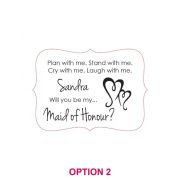 Engraved Wooden Bridal Party Acceptance Card