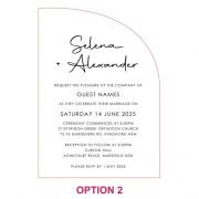 Engraved 5×7 Acrylic Semi Arch Wedding Invitations