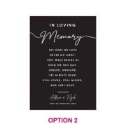 In Loving Memory A3 Printed Acrylic Wedding Sign