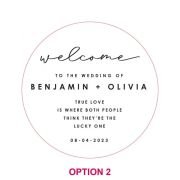 Printed 60cm Round Wedding Welcome Sign