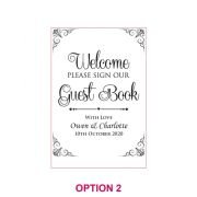 Engraved Clear Acrylic Gifts & Cards Sign with Wooden Base