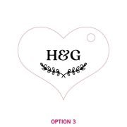 Engraved Wooden Heart Wedding Gift Tags