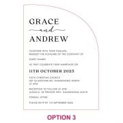 Engraved 5×7 Mirror Acrylic Semi Arch Wedding Invitations
