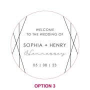 Printed 60cm Round Wedding Welcome Sign