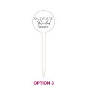 Laser Cut Bridal Shower Cupcake Toppers