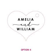 Engraved Wooden Heart Wedding Gift Tags