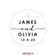 Engraved Wooden Round Wedding Gift Tags