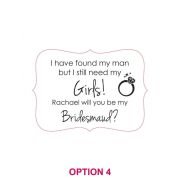 Engraved Wooden Bridal Party Acceptance Card