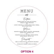 Engraved Round Mirror Acrylic Wedding Menus