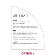 Engraved Frosted Acrylic Sail Menu with Wooden Base