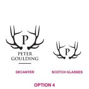 Engraved Deluxe Square Whiskey Decanter PLUS 2 Scotch Glasses Corporate Gift