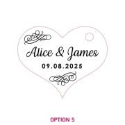 Engraved Wooden Heart Wedding Gift Tags