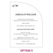 Engraved 5×7 Acrylic Semi Arch Wedding Invitations