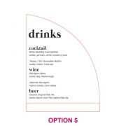 Engraved Frosted Acrylic Sail Menu with Wooden Base