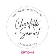 Printed 60cm Round Wedding Welcome Sign
