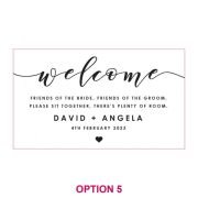 Engraved Acrylic Wedding Sign with Wooden Base
