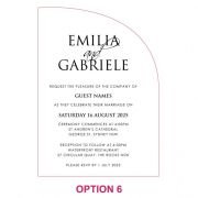 Engraved 5×7 Acrylic Semi Arch Wedding Invitations