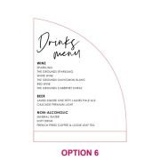 Engraved Frosted Acrylic Sail Menu with Wooden Base