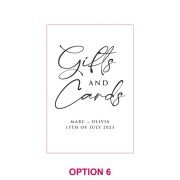 Engraved Clear Acrylic Gifts & Cards Sign with Wooden Base