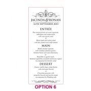Engraved Acrylic DL Wedding Menus