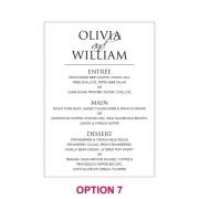 Engraved 5×7 Acrylic Wedding Menus