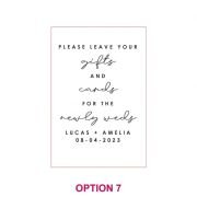 Engraved Clear Acrylic Gifts & Cards Sign with Wooden Base