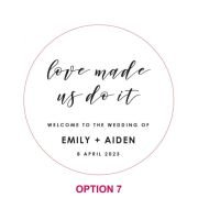 Printed 60cm Round Wedding Welcome Sign