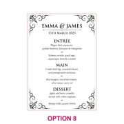 Engraved 5×7 Mirror Acrylic Wedding Menus