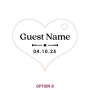 Engraved Wooden Heart Wedding Gift Tags