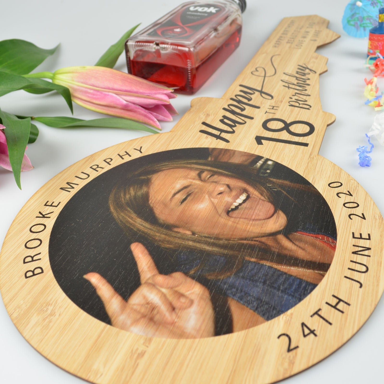 Bamboo Photo Printed Birthday Key