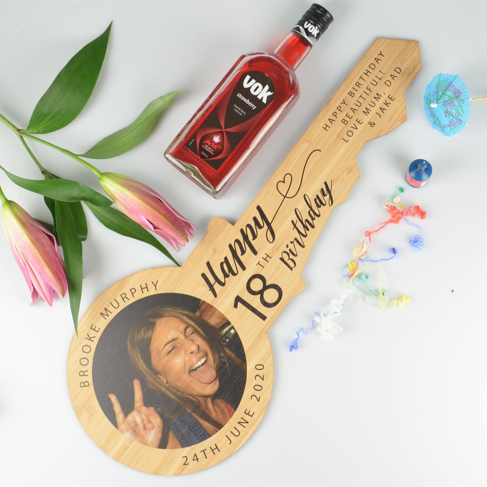 Bamboo Photo Printed Birthday Key