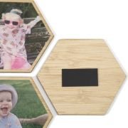 Magnetic Hexagon Shaped Bamboo Photo Prints Set of 6