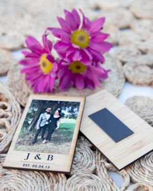 Bamboo Single Polaroid Photo Print with Magnet