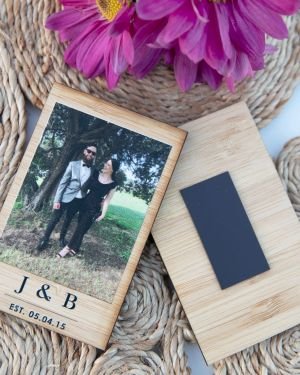 Bamboo Single Polaroid Photo Print with Magnet