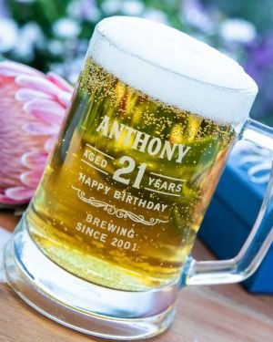 Engraved Birthday 500ml Beer Mug