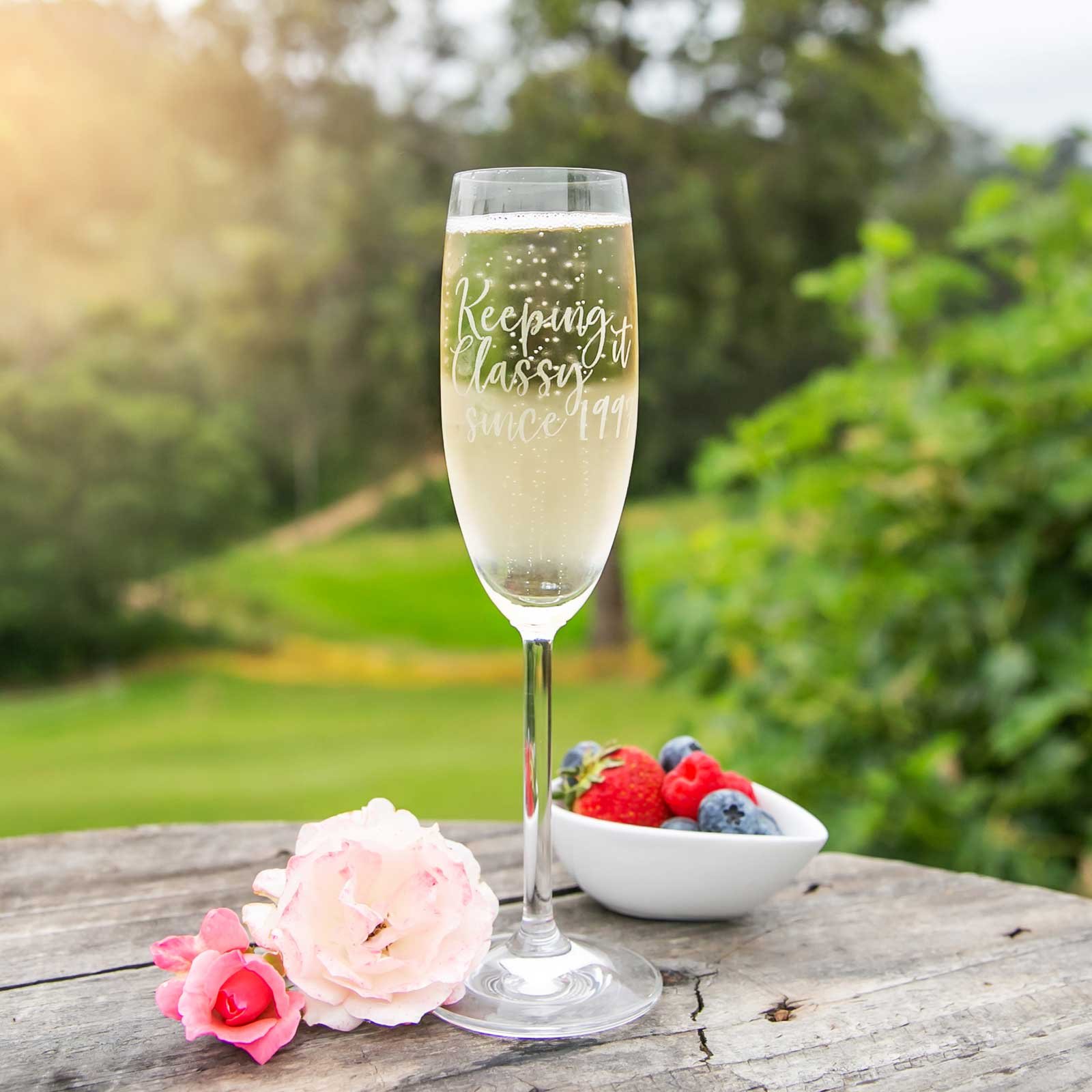 Engraved Birthday Champagne Glasses